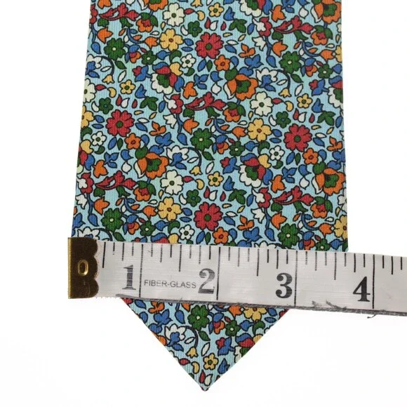 Drake's NWT Neck Tie in Blue / Multicolor Mini Floral Print 100% Silk